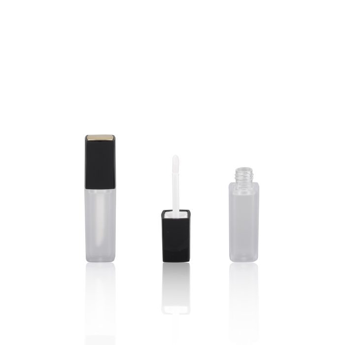 Premium Cosmetic Packaging Plastic Mini Square Lipgloss Tube with Wand Clear Lip Gloss Containers Tube Liptint Tube - LG077