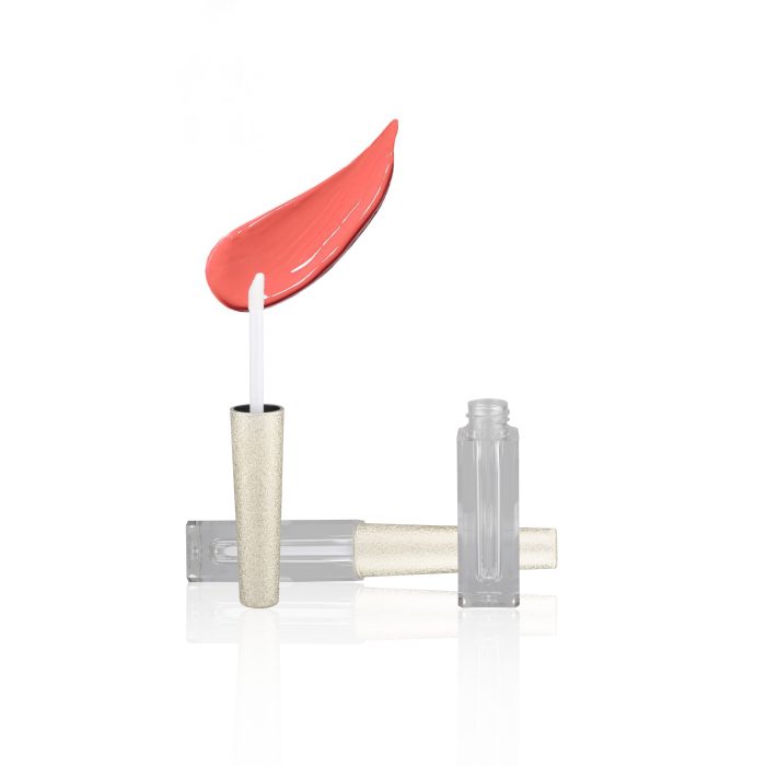 Matte Gold Lip Gloss Tube Square Clear Lipgloss Tube Hot Sale Plastic Lipgloss Container with Brush - LG142 - Image 3