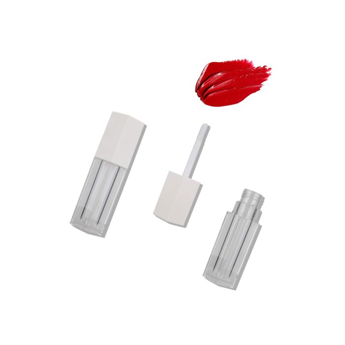 Popular Clear Pentagon Empty White Lip Gloss Tube Lipgloss Tube with Applicator Lip Gloss Containers Tube with Wand - LG193 - Image 2