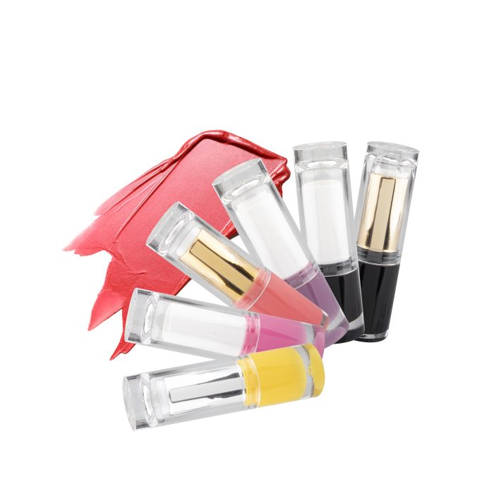 Custom Empty Cosmetic Tube Candy Colors with White Lipstick Packaging Plastic Lip Balm Tube Container - LS358
