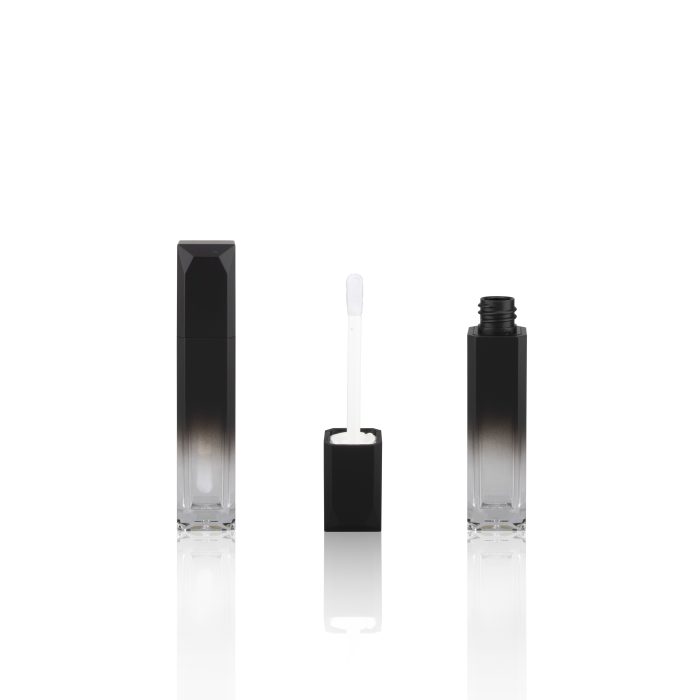 Plastic Square Gradient Lip Gloss Tube with Wands Black Lipgloss Tube Liquid Lipstick Container - LG126