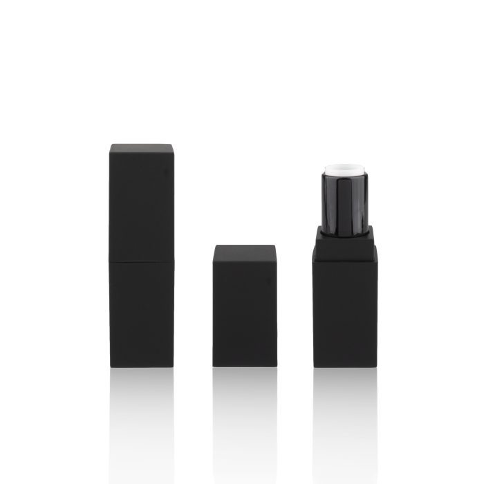 Mini Custom LOGO Printing Matte Square Lipstick Tubes Lipstick Containers Cosmetic Packaging Cosmetic Tubes All Black - LS371