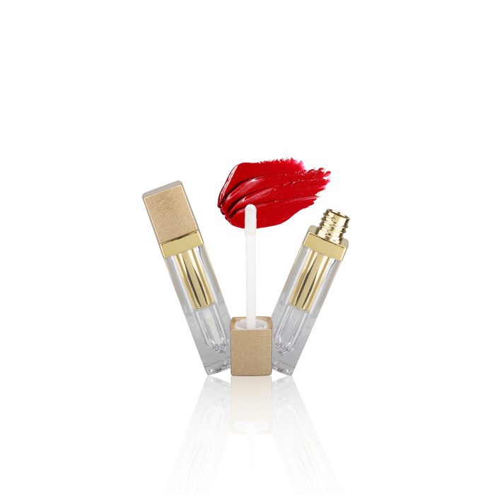 Cosmetic Packaging Clear Lip Gloss Containers Tube with Big Brush Wand Gold Lipgloss Tube Packaging Liptint Tube - LG132B - Image 3
