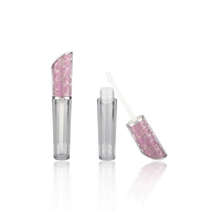 Pink Leopard Unique Design Clear Lip Gloss Tubes Lipgloss packaging Lip Gloss Plastic Tube - LG169 - Image 2