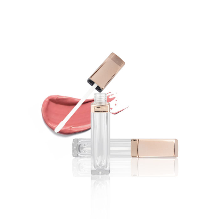 Hot Sale Clear Square Gold  Lip Gloss Containers Tube Liptint Bottle with Wands Lipgloss Tube with Brush Applicator - LG163 - Image 3