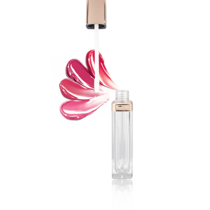 Hot Sale Clear Square Gold  Lip Gloss Containers Tube Liptint Bottle with Wands Lipgloss Tube with Brush Applicator - LG163 - Image 4
