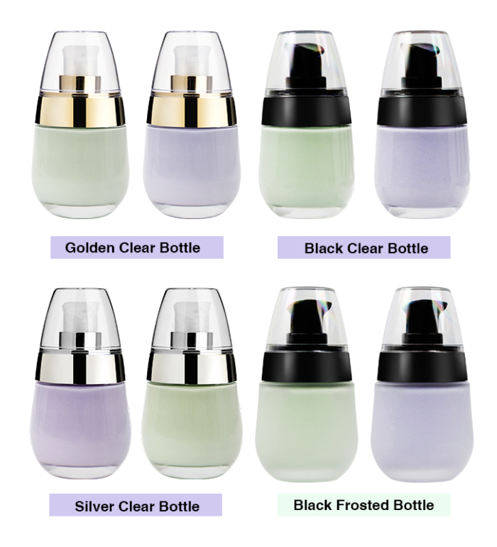 Luxury Oval Cosmetic Packaging 35ml Empty Pump Skincare Primer Liquid Lotion Foundation Glass Bottle Containe - GB001 - Image 3
