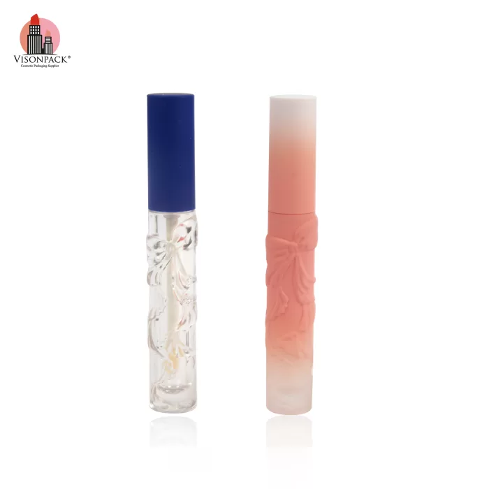 Embossed Bowknot Matte Container 4ml Gradient Pink Cute Cosmetic Packaging Custom Color - LG490 - Image 2