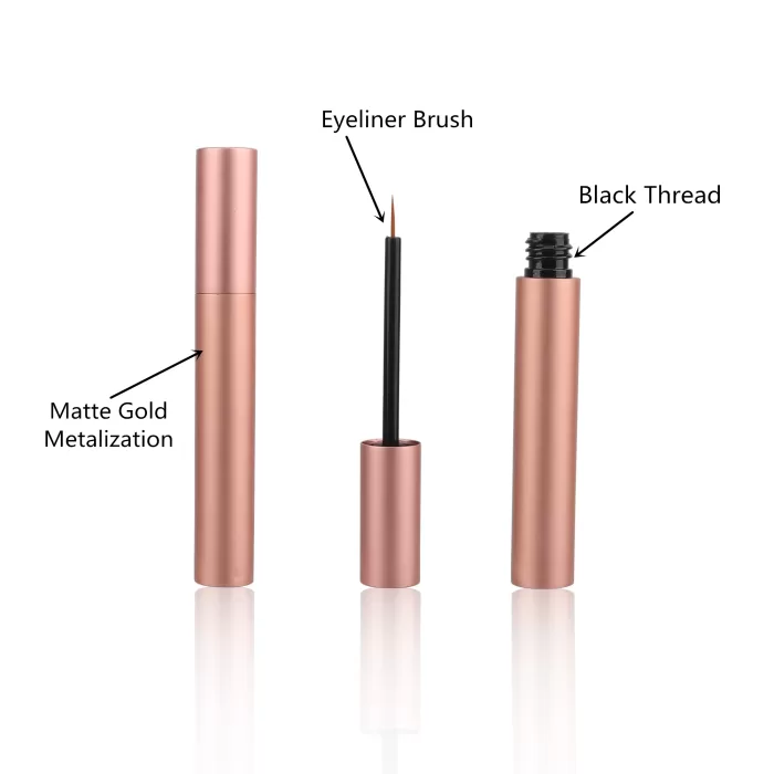Aluminum Eyeliner Tubes Custom Empty 3ml Cylinder Eyelash Growth Serum Packaging Printing Hot Stamping - EL037