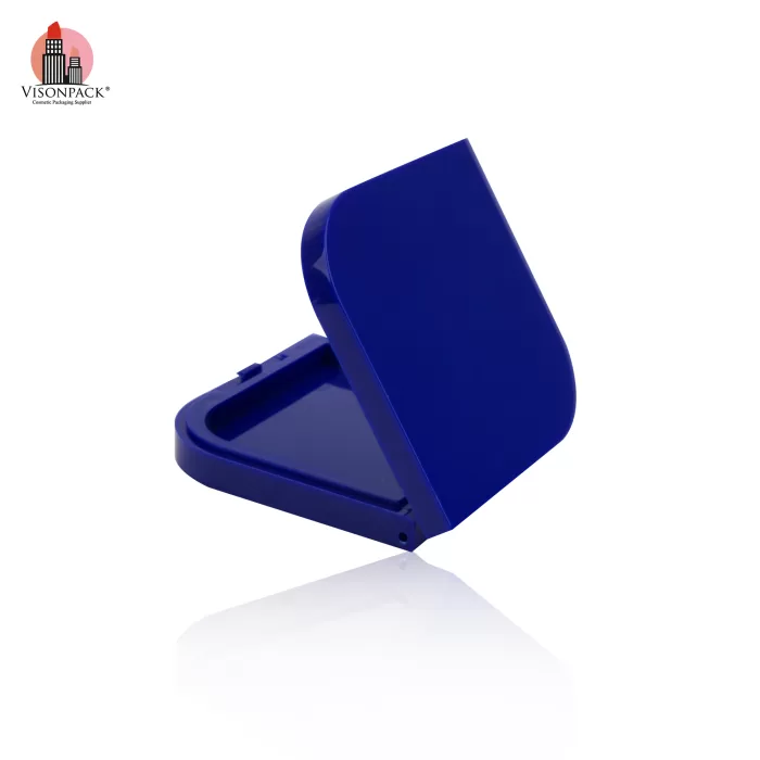 Wholesale Factory Empty Face Highlighter Blusher Case Blue Square With Mirror Custom Packaging - ES067 - Image 3