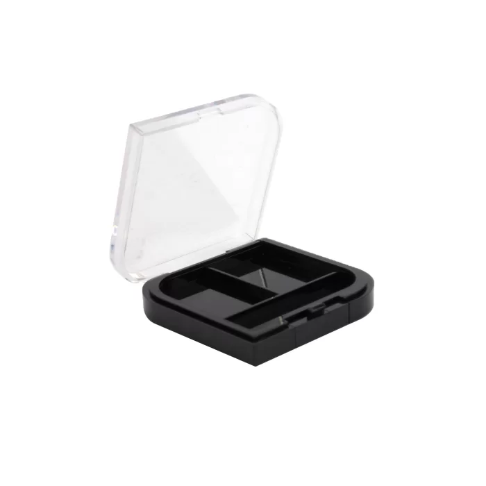 Classical Custom Black Clear Cover Empty 2 Colors Eyeshadow Palette DIY Makeup Packaging - ES071