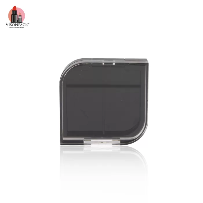 Classical Custom Black Clear Cover Empty 2 Colors Eyeshadow Palette DIY Makeup Packaging - ES071 - Image 3