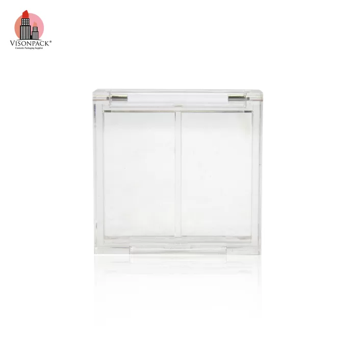 Square PETG Clear Empty Eyeshadow Palette 2 Colors Transparent Packaging - ES077 - Image 4