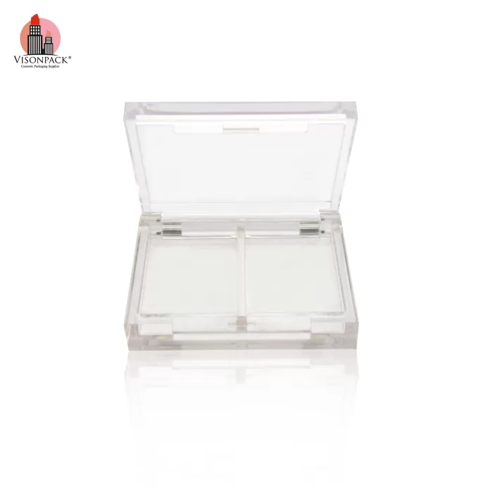Square PETG Clear Empty Eyeshadow Palette 2 Colors Transparent Packaging - ES077 - Image 5