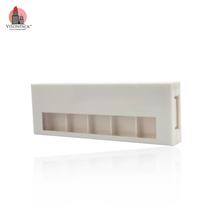 Wholesale Makeup 5 Colors Eyeshadow Palette Case Plastic Empty White Custom Color - ES079