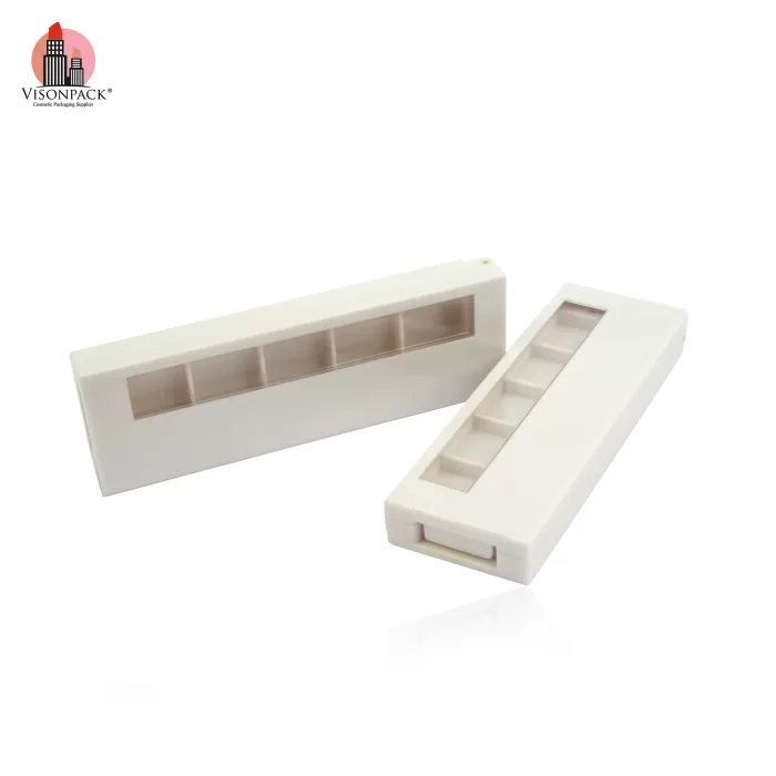 Wholesale Makeup 5 Colors Eyeshadow Palette Case Plastic Empty White Custom Color - ES079 - Image 2