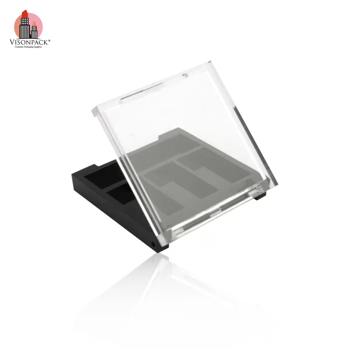 Factory Wholesale Clear Black Square Eyeshadow Palette With Brush 3 Colors Custom - ES082 - Image 4