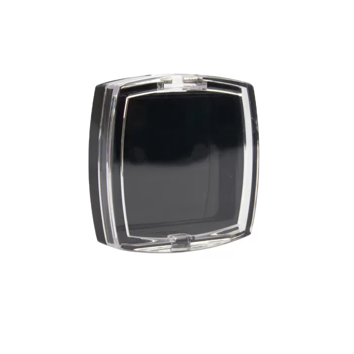 Mini Square Single Eyeshadow Case Empty Plastic Clear Cover 2 Colors Black With Mirror OEM - ES083