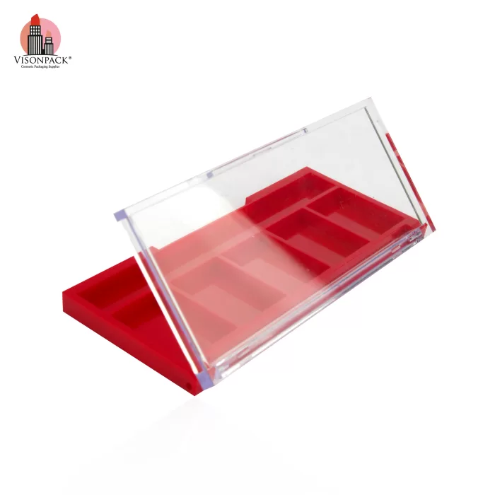 Wholesale Rectangle Cosmetics Packaging 5 Colors Plastic Empty Eye Shadow Palette Clear Cover - ES100 - Image 3