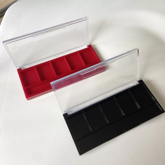 Wholesale Rectangle Cosmetics Packaging 5 Colors Plastic Empty Eye Shadow Palette Clear Cover - ES100 - Image 6