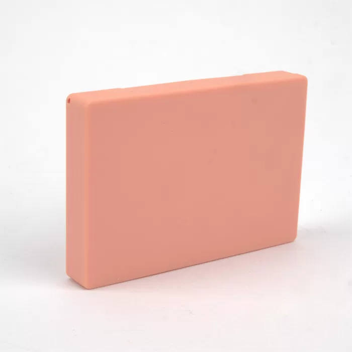 Makeup Package Square Eye Shadow Pigment Palette 6 Colors Round Inner Pan Pink Transparent Rectangle With Mirror - ES105 - Image 3