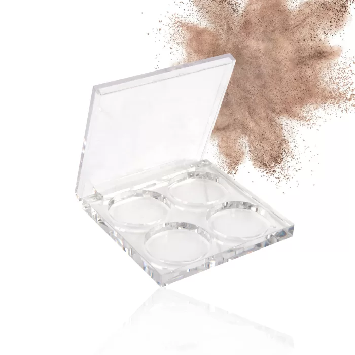 Transparent Square Empty 4 Colors Blusher Case Custom Compact Eyeshadow Palette Private Label - ES109