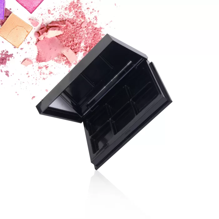 Makeup Packaging Manufacturer Rectangle 6 Colors Eyeshadow Palette Mirror Empty Square Black Blusher Powder Eye Shadow - ES119 - Image 2