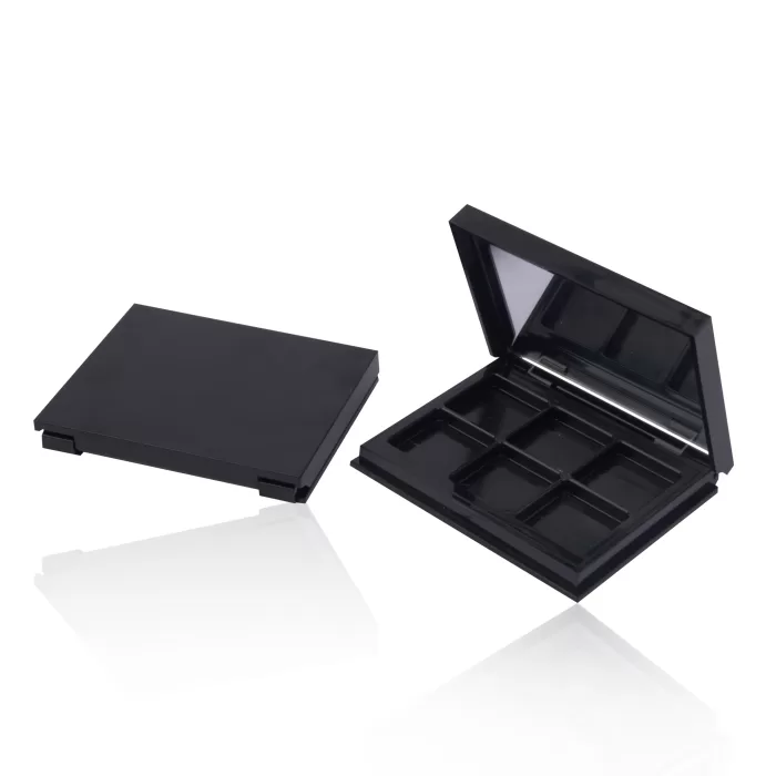 Makeup Packaging Manufacturer Rectangle 6 Colors Eyeshadow Palette Mirror Empty Square Black Blusher Powder Eye Shadow - ES119 - Image 4