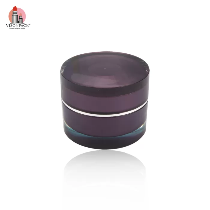 High Quality Luxury Gold Empty Round Cream Jar Double Wall Purple Moisturizer with Custom Logo Color - J001 - Image 4