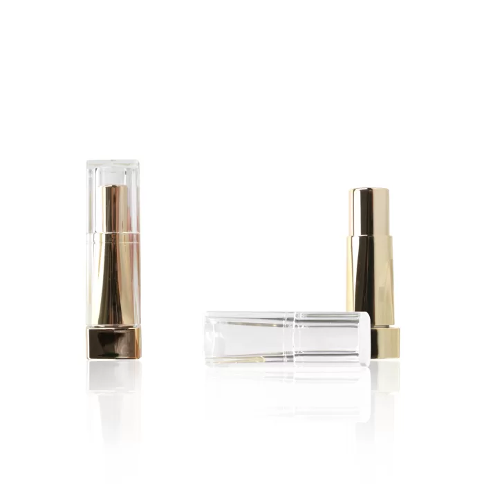 New Lip Balm Container With Transparent Lid Metallic Gold Inner Tube Empty Square Chapstick Private Label 5g - LB006 - Image 2
