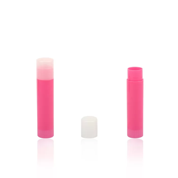 Custom Label Round Lip Balm Packaging Mold Tube Pink Cylinder Container - LB062