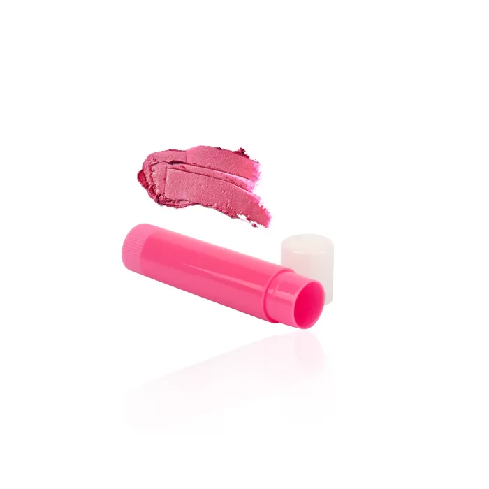 Custom Label Round Lip Balm Packaging Mold Tube Pink Cylinder Container - LB062 - Image 3