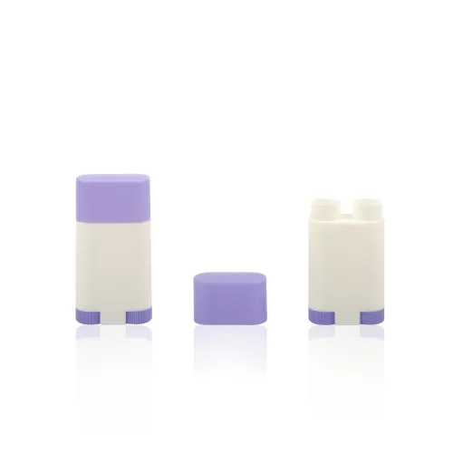 New Arrival Double Lip Balm Container 2 Colors Solid Balm Stick Bottom Rotating Roller Deodorant Empty Tube - LB100