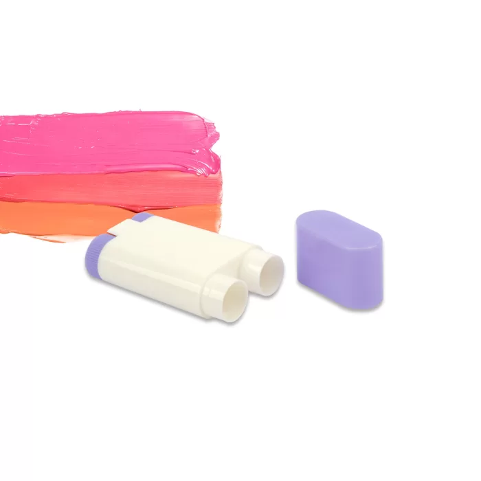 New Arrival Double Lip Balm Container 2 Colors Solid Balm Stick Bottom Rotating Roller Deodorant Empty Tube - LB100 - Image 4