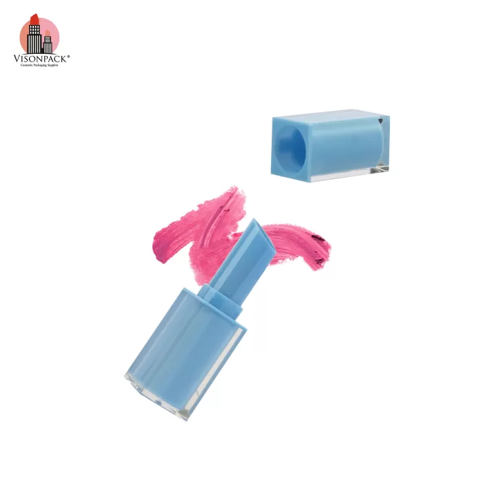 Arrival Custom Color Dual Wall Clear Square Plastic Case Empty Lip Balm Tube Container Eco Friendly - LB207 - Image 4