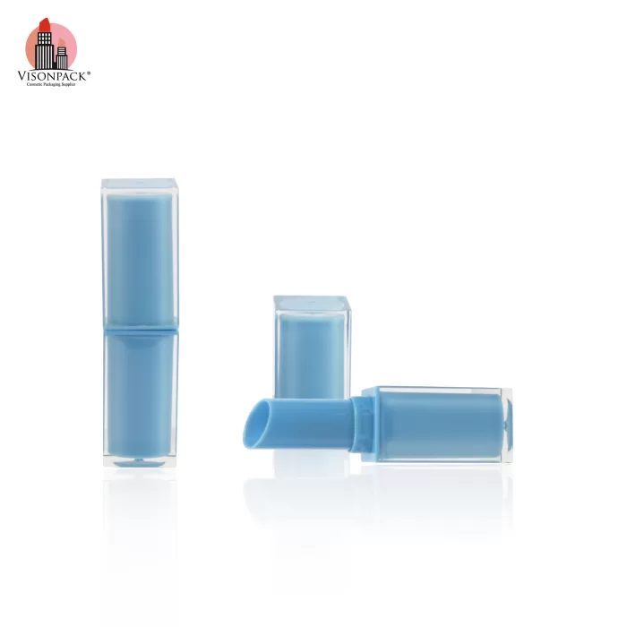 Arrival Custom Color Dual Wall Clear Square Plastic Case Empty Lip Balm Tube Container Eco Friendly - LB207 - Image 5