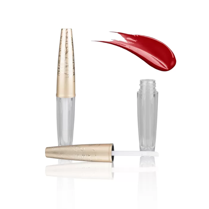 Golden Luxury Lip Gloss Tubes AS Cosmetic Container Round Plastic Case with Cotton Tip Applicator - LG090 - Image 2