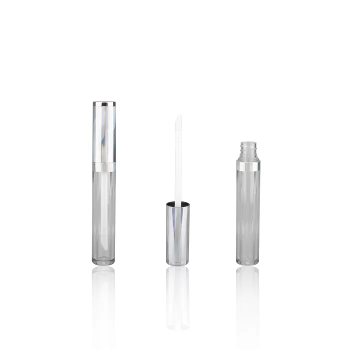Metallic Silver Lid Transparent Frosted Tubes 4.5ml 5ml Private Label Cylinder Hot Sale Brush - LG107L