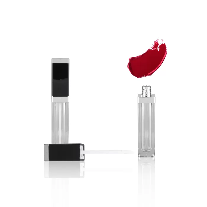 High-Quality Pink Lip Tint Packaging Square Black Lid Big Applicator 5-10ml - LG110 - Image 2