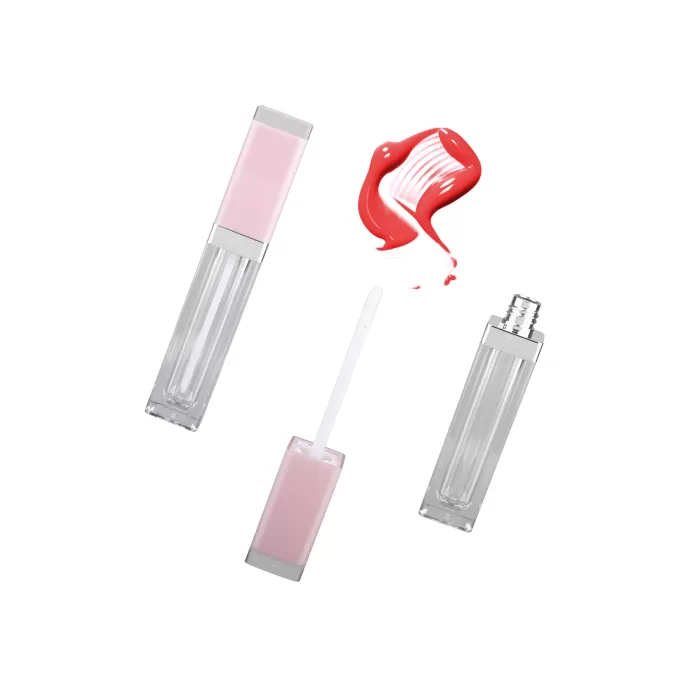 High-Quality Pink Lip Tint Packaging Square Black Lid Big Applicator 5-10ml - LG110 - Image 4