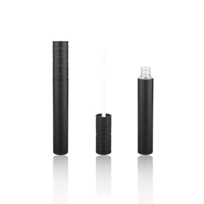 Matte Black Round Wand Tube Cylinder Shape Bottle Flat Doe Empty Liquid Lipstick Case - LG181