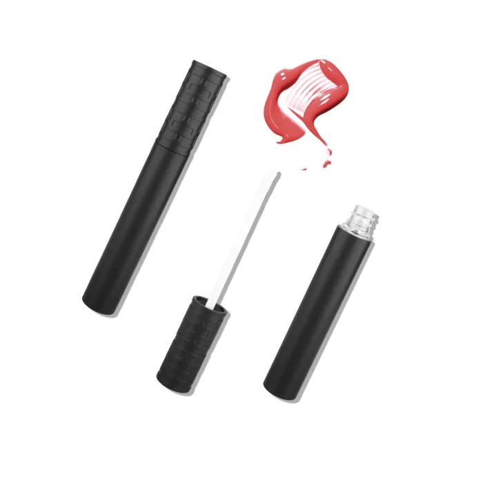 Matte Black Round Wand Tube Cylinder Shape Bottle Flat Doe Empty Liquid Lipstick Case - LG181 - Image 3
