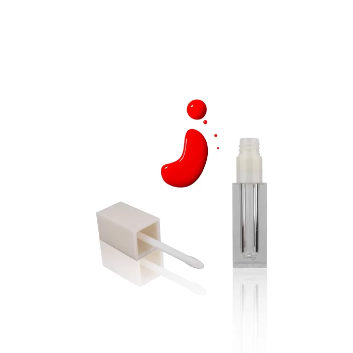 Pearl White Square Lip Gloss Tube Packaging Clear Lid 5ml Lip Glaze Custom Applicator - LG186 - Image 4