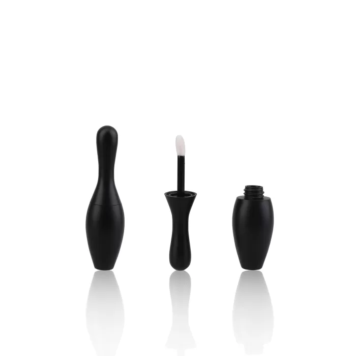 Matte Black Bowling Bowl Design Lip Gloss Tube Container Unique Shape - LG197