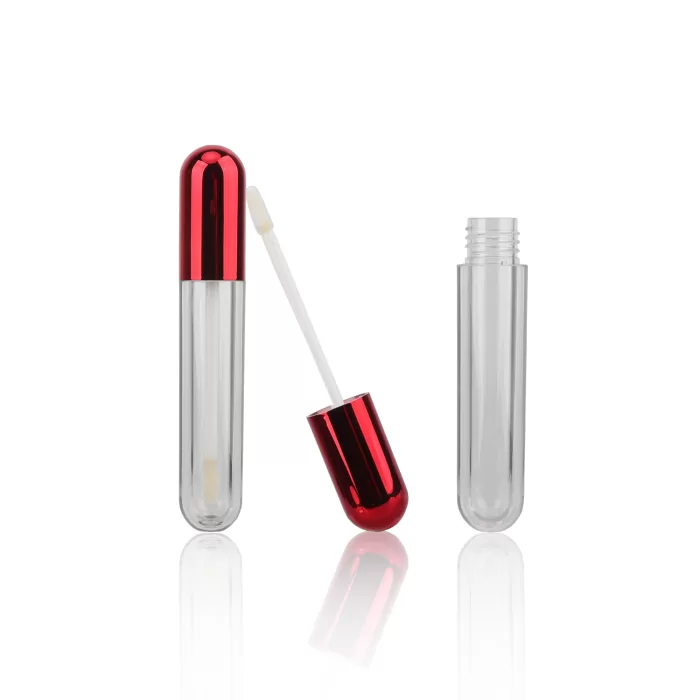 New Creative Capsule-Shaped Wand Tube With Red Lid Clear Cylinder 10ml Foot Brush - LG219