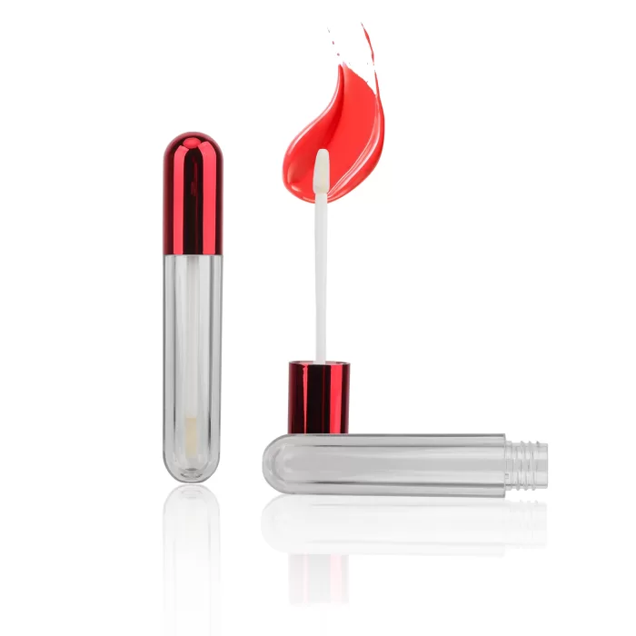 New Creative Capsule-Shaped Wand Tube With Red Lid Clear Cylinder 10ml Foot Brush - LG219 - Image 2