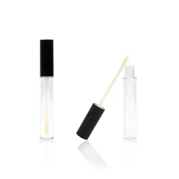 Kids Lip Gloss Tube Black Tops Clear Popular Round Cylinder Bottle with Applicator - LG424 - Image 4