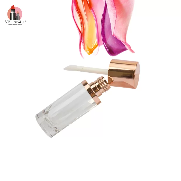 Custom Logo Round Empty Concealer Tube Liquid Foundation 30ml Luxury Gold Big Brush Wand - LG443 - Image 3