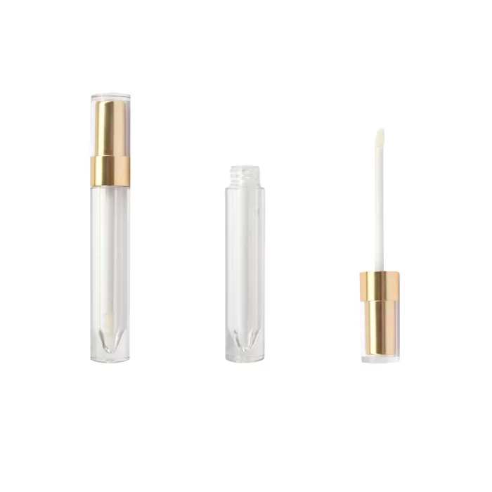 Private Label Luxury Gold Lid Clear Round Containers Tubes 4ml Wholesale OEM Packaging - LG445