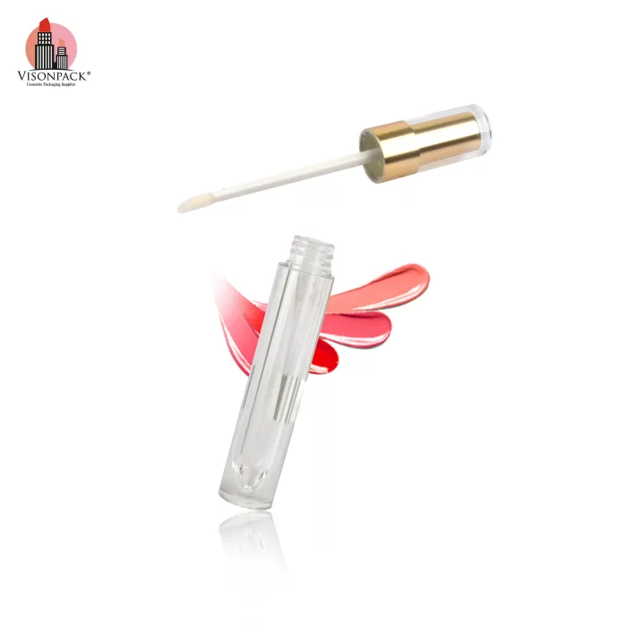 Private Label Luxury Gold Lid Clear Round Containers Tubes 4ml Wholesale OEM Packaging - LG445 - Image 2
